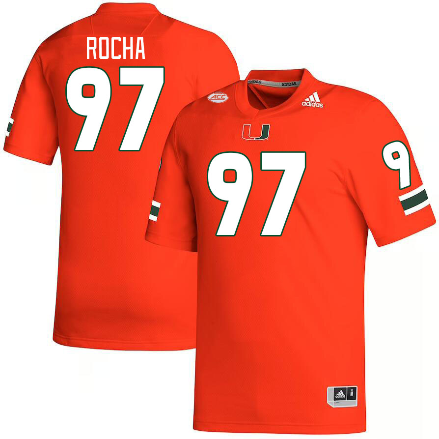 Men #97 Will Rocha Miami Hurricanes College Football Jerseys Stitched-Orange